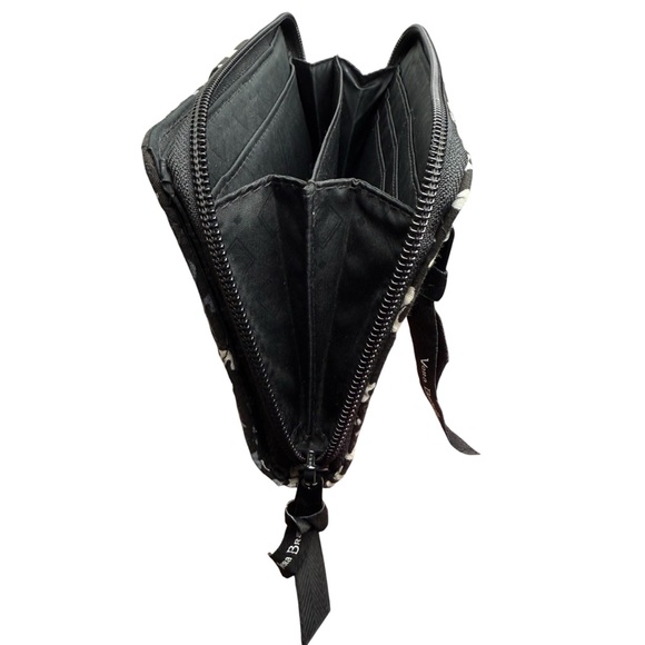 Vera Bradley Turnlock Quilted Cloth Black/Multi Abstract Pattern RFID Wallet - Picture 8 of 12